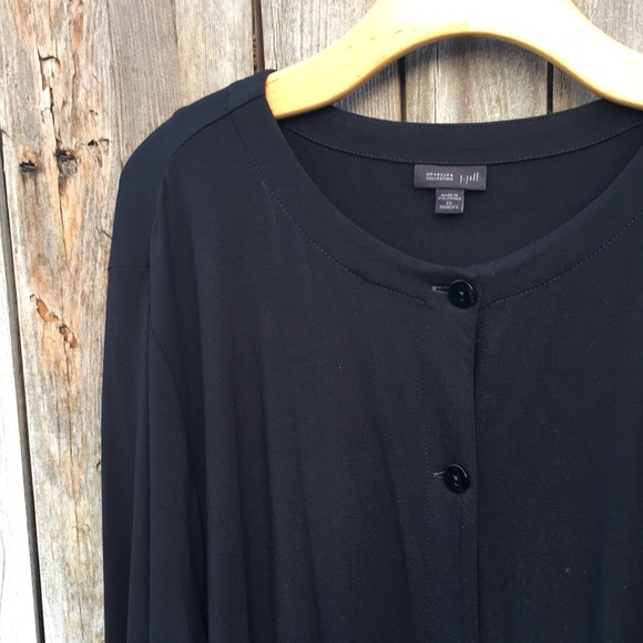 J. Jill Wearever Collection Two Button Crewneck Cardigan Black 4X - Picture 2 of 13